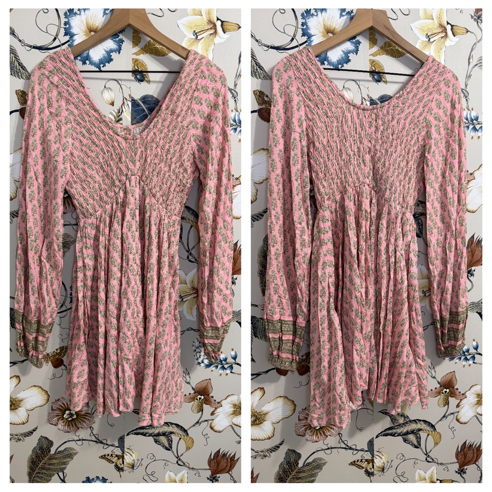 JEN’S PIRATE BOOTY MINI DRESS PINK BOHO SUMMER COTTAGE CORE DRESS